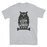 Load image into Gallery viewer, KingWood Owls Wisdom Begins In Wonder Short-Sleeve T-Shirt, Unisex in sport grey
