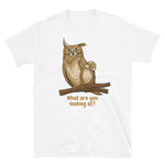 Load image into Gallery viewer, KingWood Owls What Are You Looking At Short-Sleeve T-Shirt, Unisex in white
