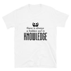 KingWood Hidden Owl In Knowledge Short-Sleeve T-Shirt, Unisex in white