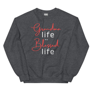Grandma Life Is A Blessed Life Sweatshirt charcaol