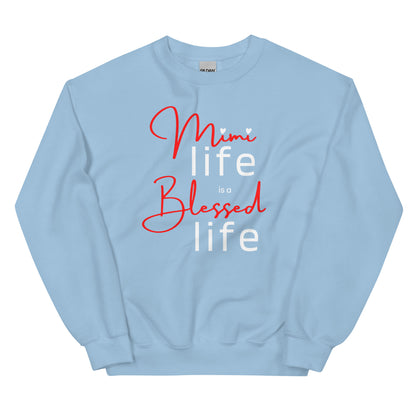 Mimi Life Is A Blessed Life Sweatshirt light blue