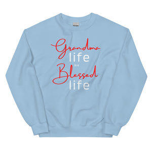 Grandma Life Is A Blessed Life Sweatshirt light blue