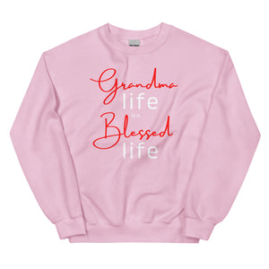 Grandma Life Is A Blessed Life Sweatshirt pink