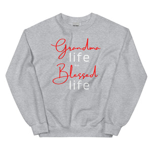 Grandma Life Is A Blessed Life Sweatshirt sport grey