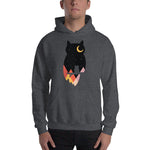 Load image into Gallery viewer, Mountain Moonlight Owl Hoodie, Unisex charcoal
